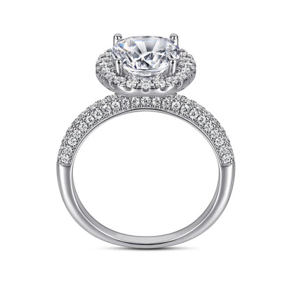 MuShan Jewelry 925 Sterling Silver Rings Bands Wedding Ring 7A Cubic Zirconia Rings Bands Engagement Anniversary  Women Gift