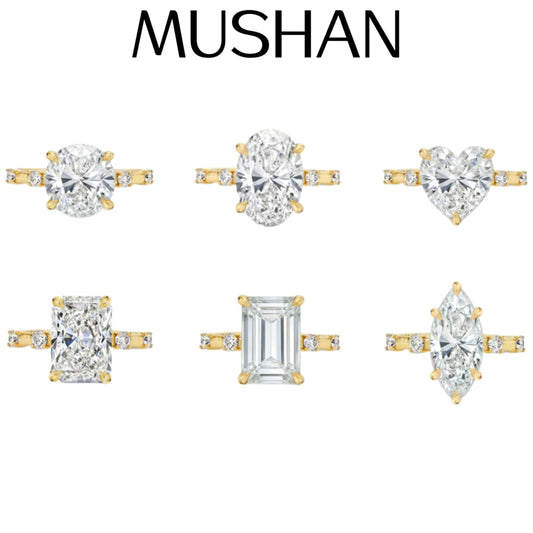 MUSHAN Custom Jewelry 925 Sterling Silver Ring Moissanite D Color VVS Fine Ring Band Bright Love Rings Diamond Accessories