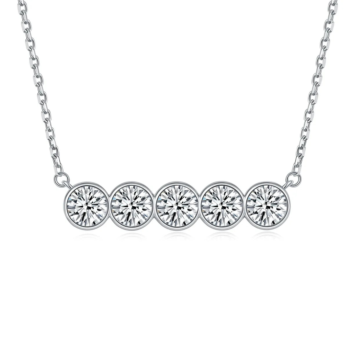 MuShan Jewelry 925 Sterling Silver Necklace Pendant Chain HCD Diamonds Mother Day Gift Girlfriend Gift Women Necklaces Jewelry