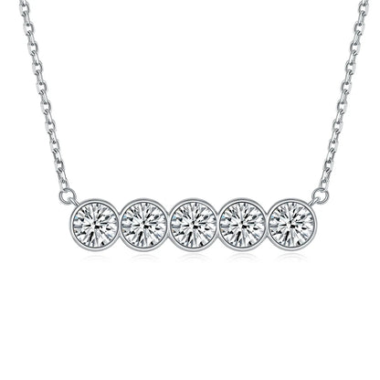 MuShan Jewelry 925 Sterling Silver Necklace Pendant Chain HCD Diamonds Mother Day Gift Girlfriend Gift Women Necklaces Jewelry