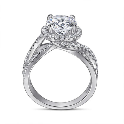 Anillo de boda de plata de ley 925 de MuShan Jewelry, anillo con diamante de alto carbono, regalo de Navidad, anillos chapados en oro para mujer, joyería fina