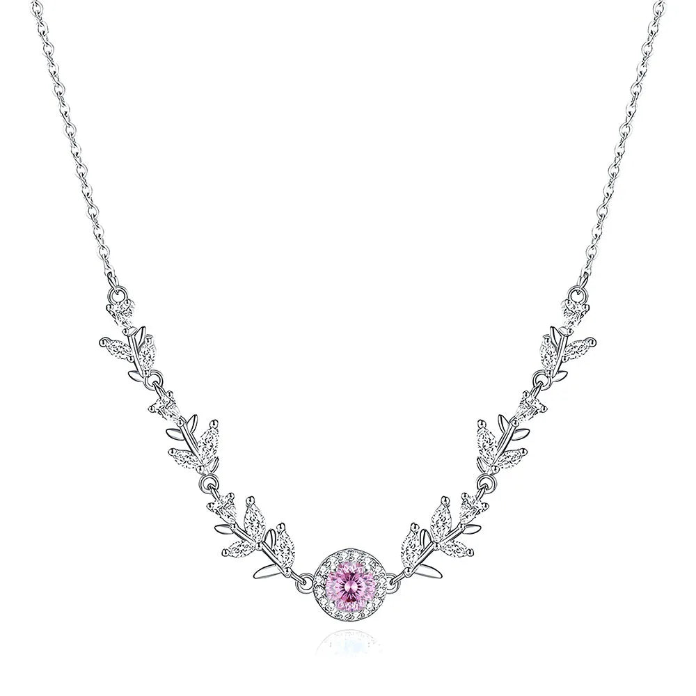 MuShan Jewelry 925 Sterling Silver Necklace Pendant Chain HCD Diamonds Daughter Gift Statement Jewelry Women Necklaces Jewelry