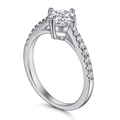 MuShan Jewelry 925 Sterling Silver Rings Bands Engagement Ring 7A Cubic Zirconia  Women Timeless Anniversary  Women Gift