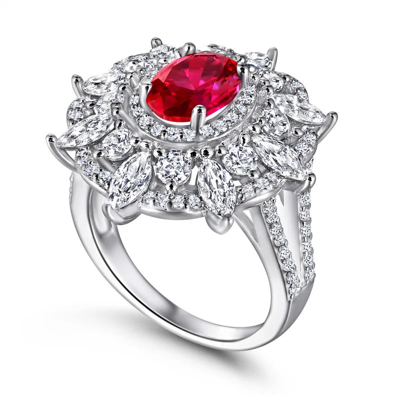 MuShan Jewelry 925 Sterling Silver Ring Wedding Band High Carbon Diamond Vintage Style Glamorous Style Women Rings Fine Jewelry