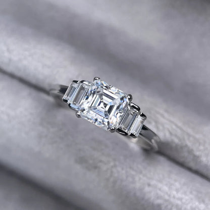 MuShan Designer Jewelry 925 Sterling Silver Ring VVS Moissanite Valentine Ring for Sister 18K Gold Plated MST Patent Jewellery