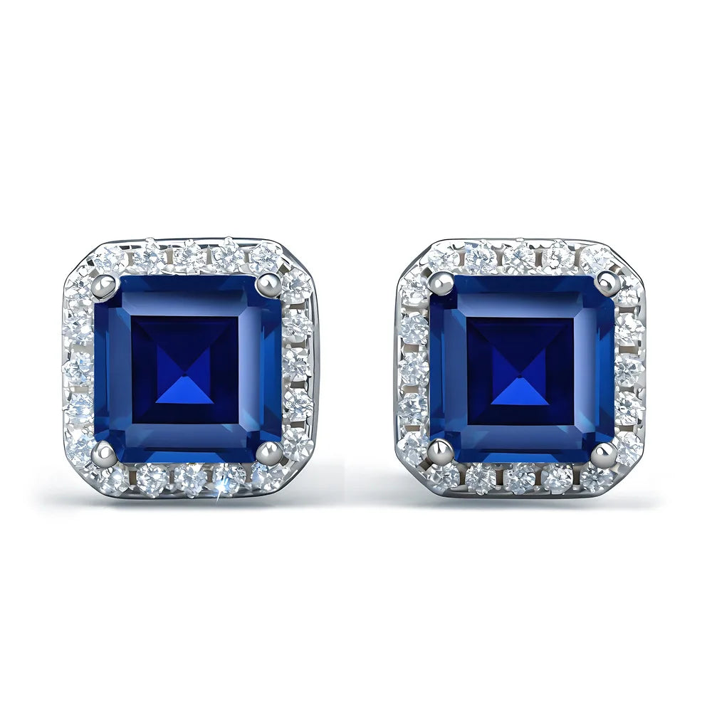 MuShan Jewelry 925 Sterling Silver Stud Earrings Dangle HCD Gemstones Anniversary Gift Mother Day Gift Women Earring Fine Jewelr