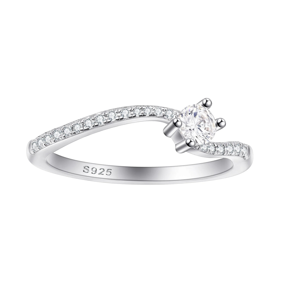 MuShan Designer Jewelry 925 Sterling Silver Ring Cubic Zirconia 7A Princess Evening for Her Rhodium Plated Fine Jewelry Rings