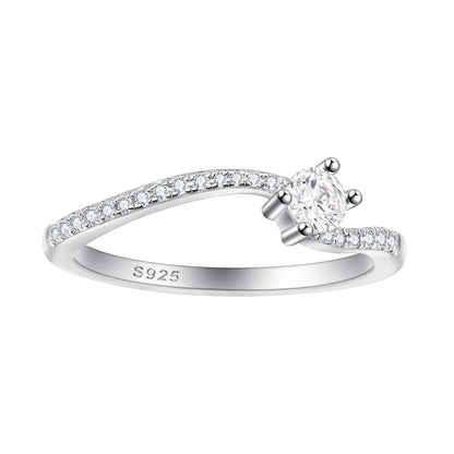 MuShan Designer Jewelry 925 Sterling Silver Ring Cubic Zirconia 7A Princess Evening for Her Rhodium Plated Fine Jewelry Rings