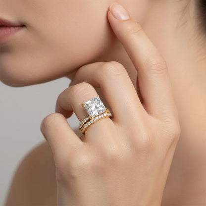 MUSHAN Luxury Jewelry 925 Sterling Silver Ring Band Women GRA Certificated Moissanite Diamond Emerald D Color Rings Fine Jewelry