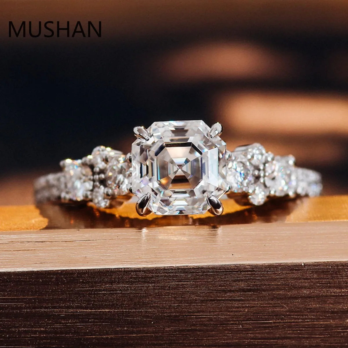 MUSHAN Luxury Custom 14K 18K Gold Rings Band Jewelry With Moissanite Diamond Lab Grown Gemstones Diamond Wedding Ring For Women