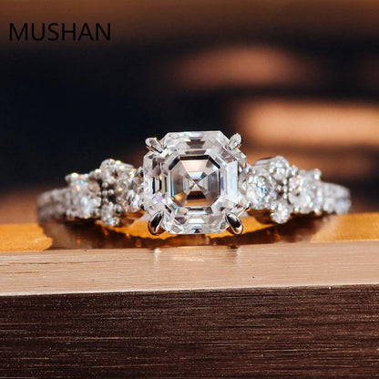MUSHAN Luxury Custom 14K 18K Gold Rings Band Jewelry With Moissanite Diamond Lab Grown Gemstones Diamond Wedding Ring For Women