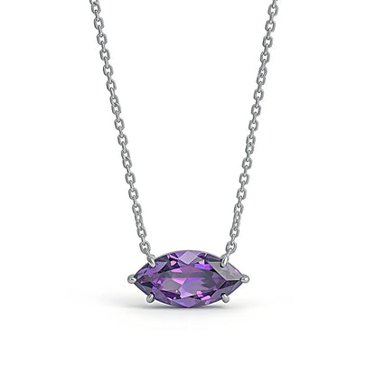 MuShan Jewelry 925 Sterling Silver Necklace Pendant Chain HCD Gemstones Bachelorette Gift Trendy Style Women Necklaces Jewelry