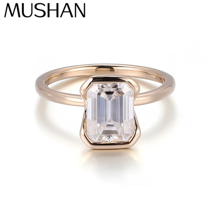 MUSHAN Joyería a medida, anillos de oro de 10k, 14k, 18k y platino, anillos de boda de lujo para mujer con diamante moissanita color D VVS1.