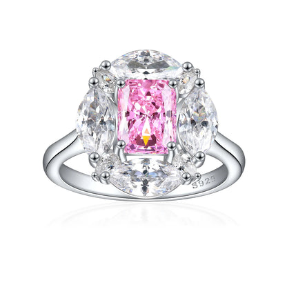 Bague de mariage MuShan Jewelry en argent sterling 925 avec diamant à haute teneur en carbone, cadeau de Noël, cadeau pour elle, bagues pour femmes, joaillerie fine