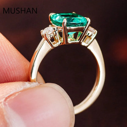 MUSHAN Luxury Custom 14K 18K Gold Rings Band Jewelry With Moissanite Diamond Lab Grown Gemstones Diamond Wedding Ring For Women