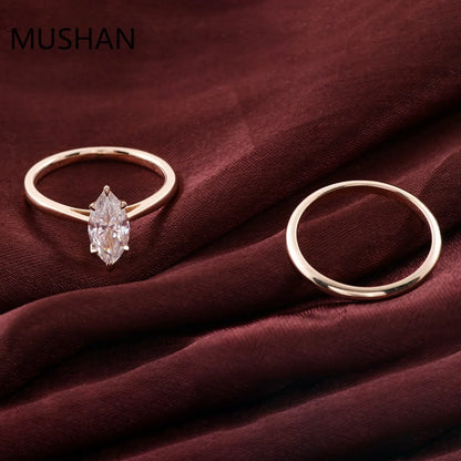 MUSHAN Luxury Custom 14K 18K Gold Rings Band Jewelry With Moissanite Diamond Lab Grown Gemstones Diamond Wedding Ring For Women