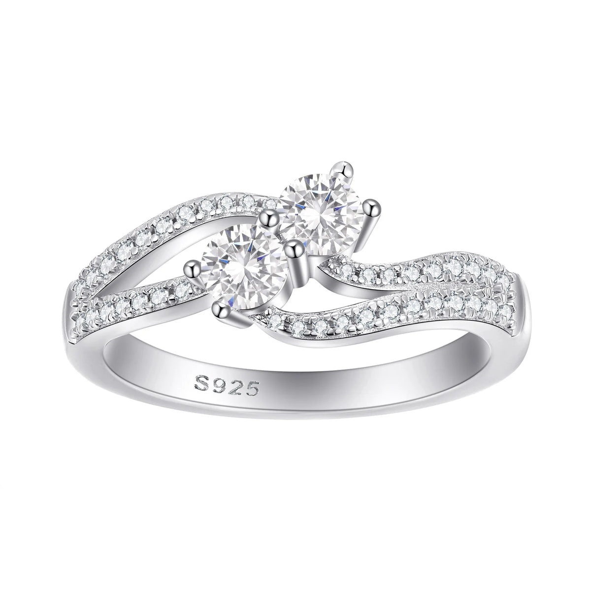 MuShan Designer Jewelry 925 Sterling Silver Ring Cubic Zirconia 7A Princess Evening for Her Rhodium Plated Fine Jewelry Rings