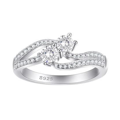 MuShan Designer Jewelry 925 Sterling Silver Ring Cubic Zirconia 7A Princess Evening for Her Rhodium Plated Fine Jewelry Rings
