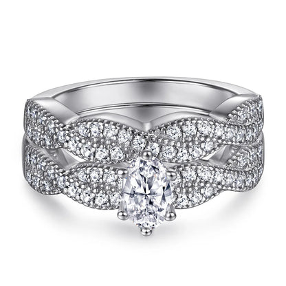 MuShan Jewelry 925 Sterling Silver Rings Bands Promise Ring 7A Cubic Zirconia  Women Valentine Anniversary  Women Gift