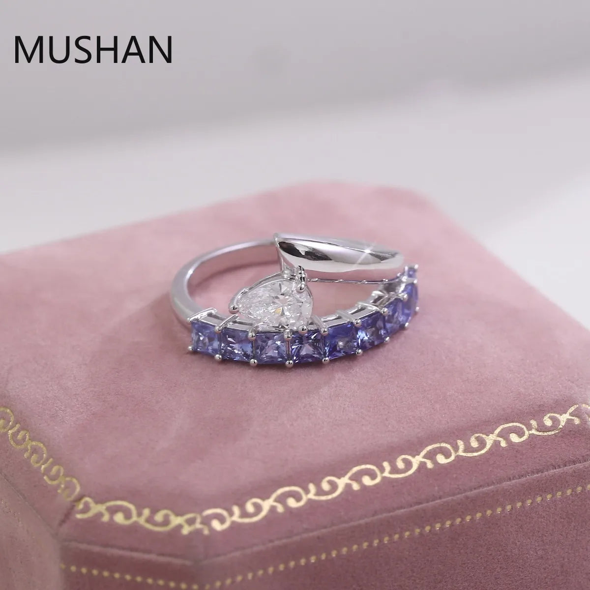 MUSHAN Luxury Custom 14K 18K Gold Rings Band Jewelry With Moissanite Diamond Lab Grown Gemstones Diamond Wedding Ring For Women
