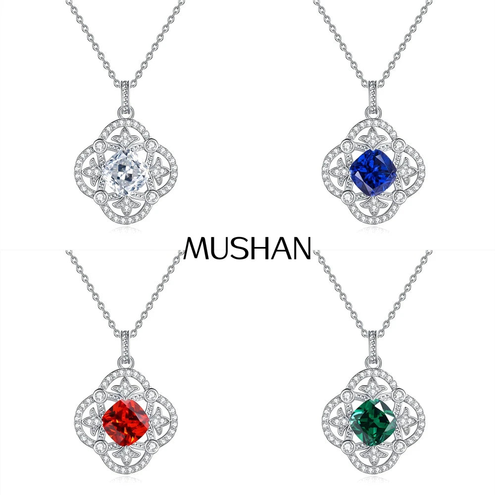 MuShan Jewelry 925 Sterling Silver Necklace Pendant Chain HCD Diamonds Elegant Style Statement Jewelry Women Necklaces Jewelry