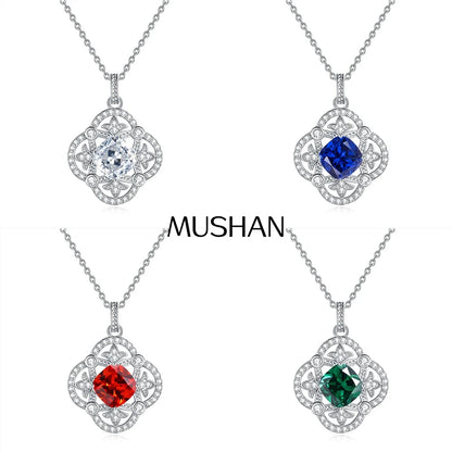 MuShan Jewelry 925 Sterling Silver Necklace Pendant Chain HCD Diamonds Elegant Style Statement Jewelry Women Necklaces Jewelry
