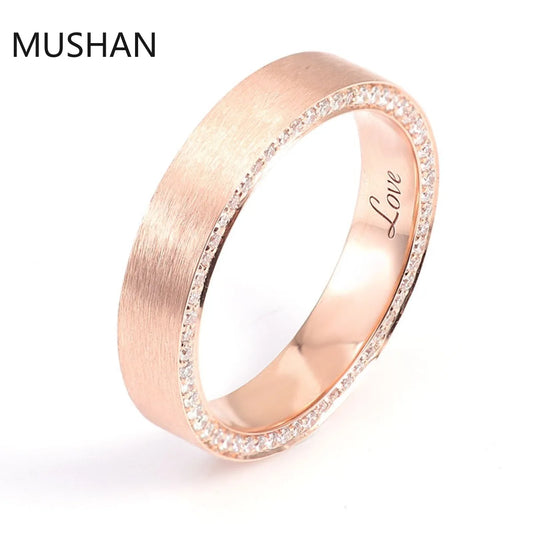 MUSHAN Luxury Custom 14K 18K Gold Rings Band Jewelry With Moissanite Diamond Lab Grown Gemstones Diamond Wedding Ring For Women