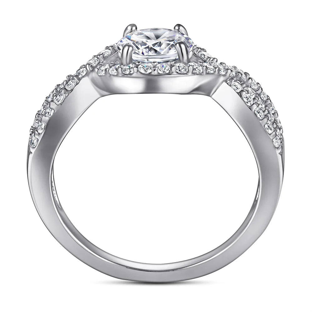 Bague de mariage MuShan Jewelry en argent sterling 925, diamant haute teneur en carbone, cadeau de Saint-Valentin, bague pour femme plaquée or, bijouterie fine