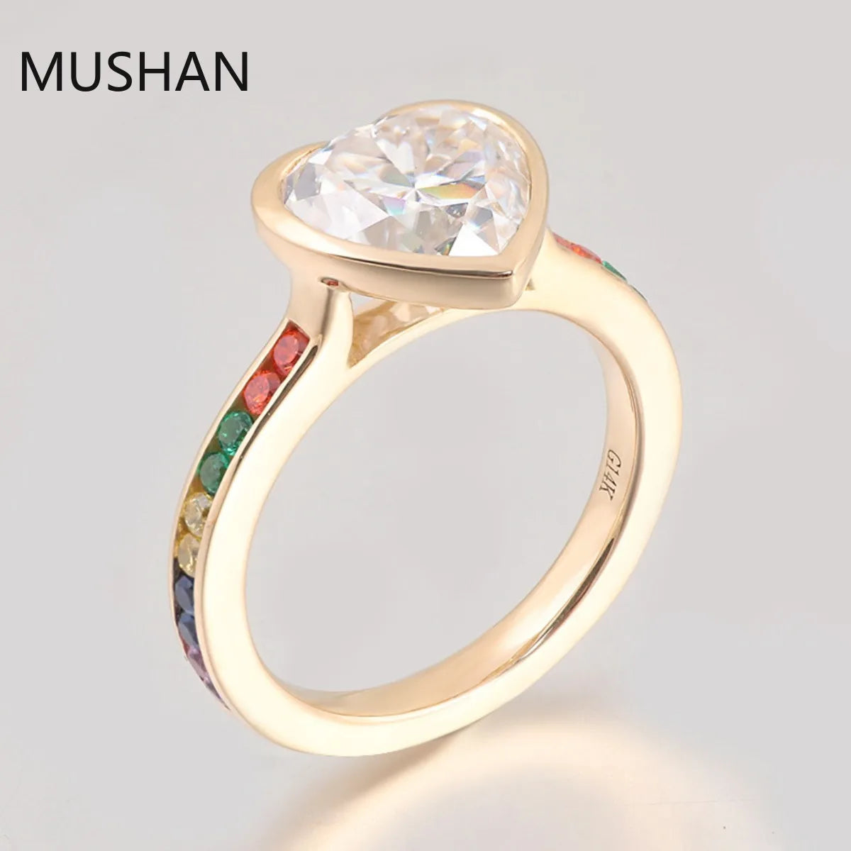 MUSHAN Luxury Custom 14K 18K Gold Rings Band Jewelry With Moissanite Diamond Lab Grown Gemstones Diamond Wedding Ring For Women
