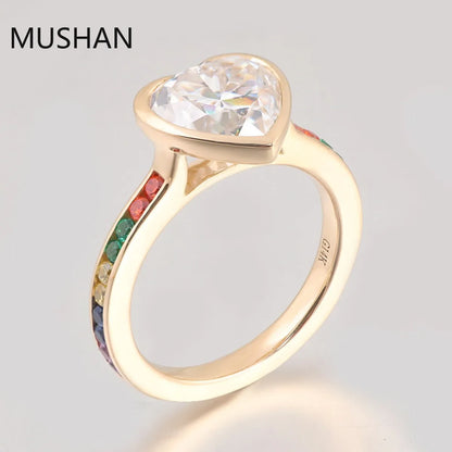MUSHAN Luxury Custom 14K 18K Gold Rings Band Jewelry With Moissanite Diamond Lab Grown Gemstones Diamond Wedding Ring For Women