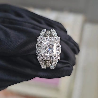 MUHAN Luxury Jewelry  925 Sterling Silver Ring Wedding Band  Women GRA Certificate Moissanite Diamond Rings D Color Fine Jewelry
