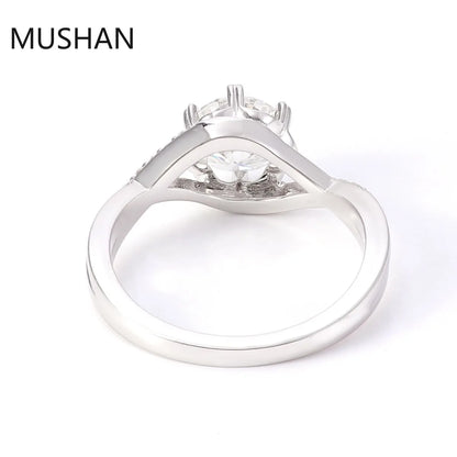 MUSHAN Luxury Custom 14K 18K Gold Rings Band Jewelry With Moissanite Diamond Lab Grown Gemstones Diamond Wedding Ring For Women