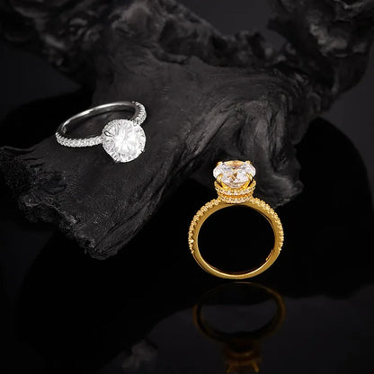 Anillo de banda de plata de ley 925 de lujo MUSHAN para mujer, diamante de moissanita con certificado GRA, esmeralda, color D, joyería fina