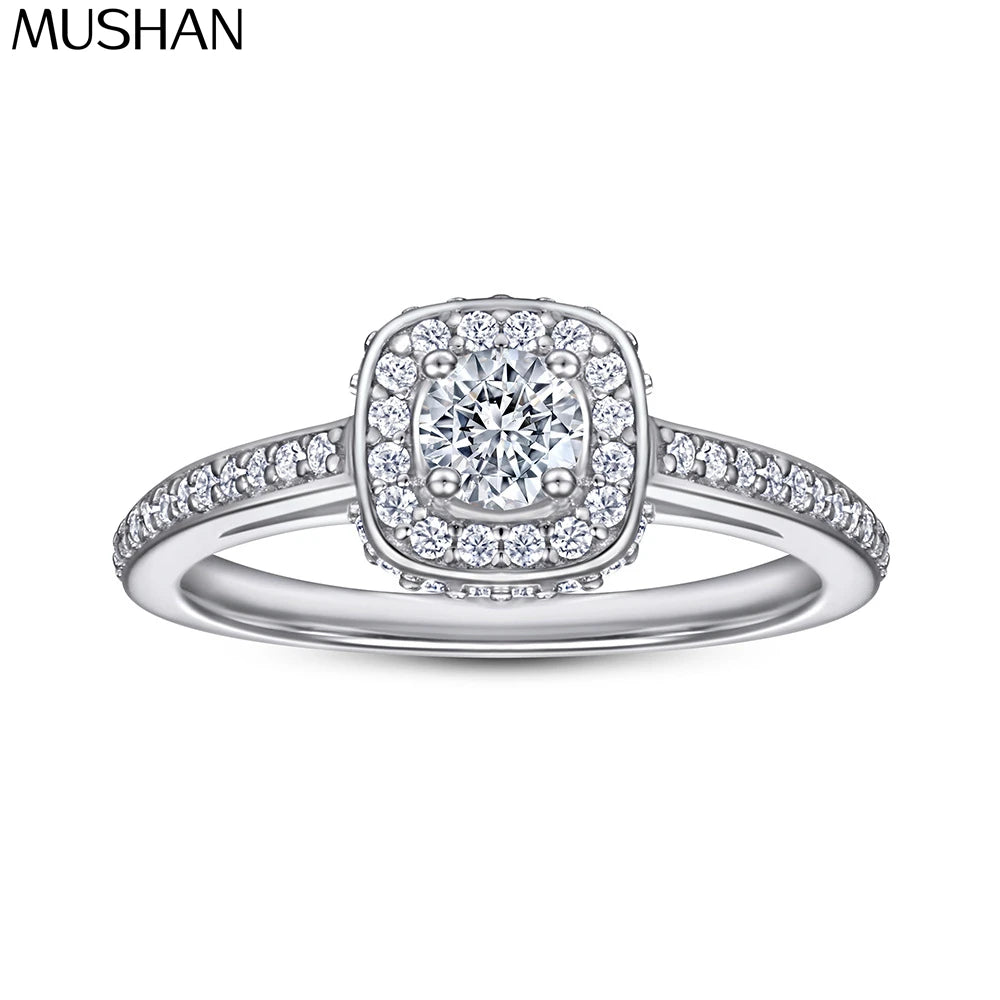 MuShan Jewelry 925 Sterling Silver Rings Bands Rings Bands Ring 7A Cubic Zirconia Rings Bands Engagement Anniversary  Women Gift