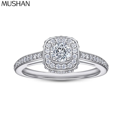 MuShan Jewelry 925 Sterling Silver Rings Bands Rings Bands Ring 7A Cubic Zirconia Rings Bands Engagement Anniversary  Women Gift