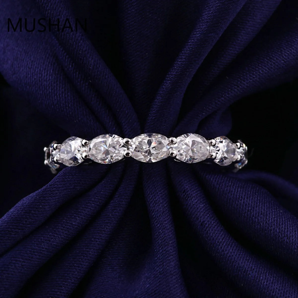 MUSHAN Luxury Custom 14K 18K Gold Rings Band Jewelry With Moissanite Diamond Lab Grown Gemstones Diamond Wedding Ring For Women