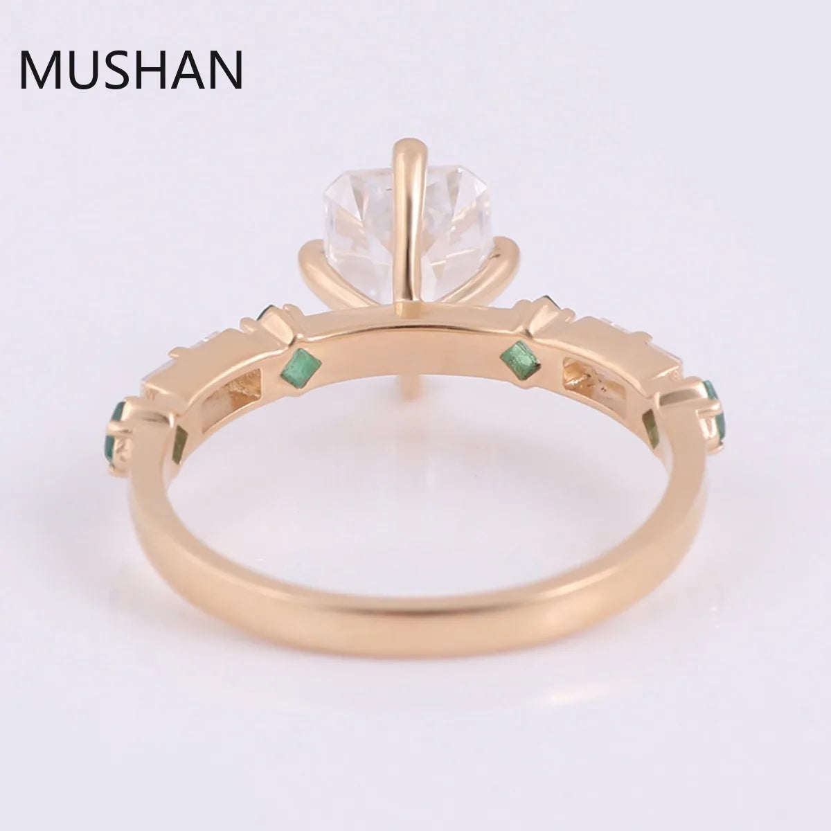 MUSHAN Luxury Custom 14K 18K Gold Rings Band Jewelry With Moissanite Diamond Lab Grown Gemstones Diamond Wedding Ring For Women