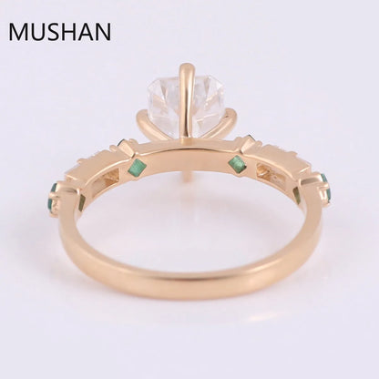 MUSHAN Luxury Custom 14K 18K Gold Rings Band Jewelry With Moissanite Diamond Lab Grown Gemstones Diamond Wedding Ring For Women