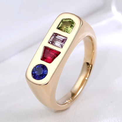 Bague MUSHAN en or 14k 18k sur mesure, anneau pour femme avec rubis ou saphir de laboratoire, or 18k, certificat GRC, joaillerie fine