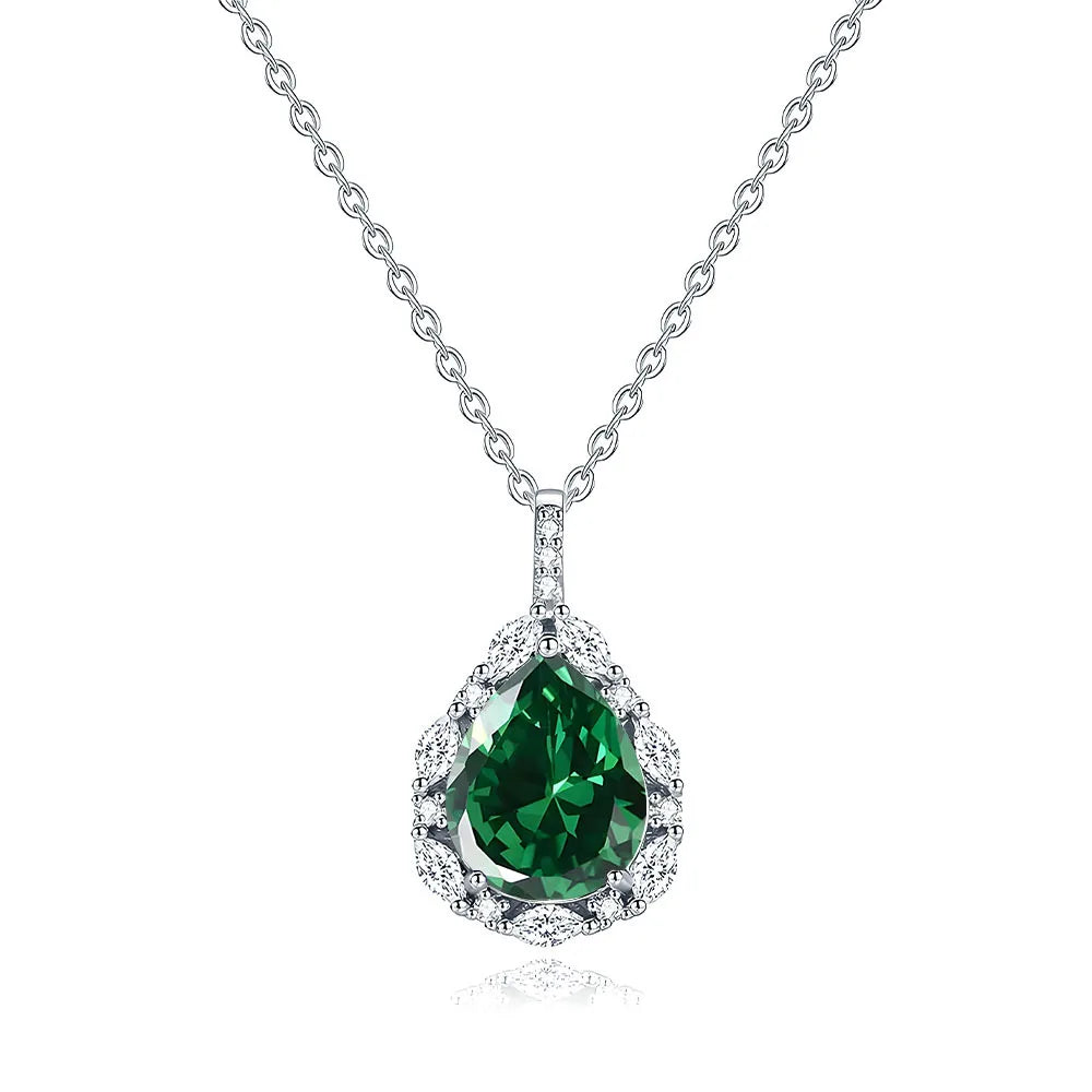 MuShan Jewelry 925 Sterling Silver Necklace Pendant Chain HCD Gemstones Christmas Gift Girlfriend Gift Women Necklaces Jewelry
