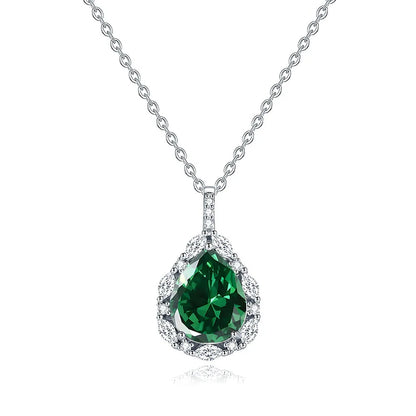 MuShan Jewelry 925 Sterling Silver Necklace Pendant Chain HCD Gemstones Christmas Gift Girlfriend Gift Women Necklaces Jewelry