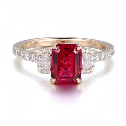 Bague MUSHAN Bespoke Jewelry avec rubis de synthèse de 2,7 ct, anneau en platine PT950, or 10K, 14K, 18K, bijou pour femme, cadeau pour mariage ou fête
