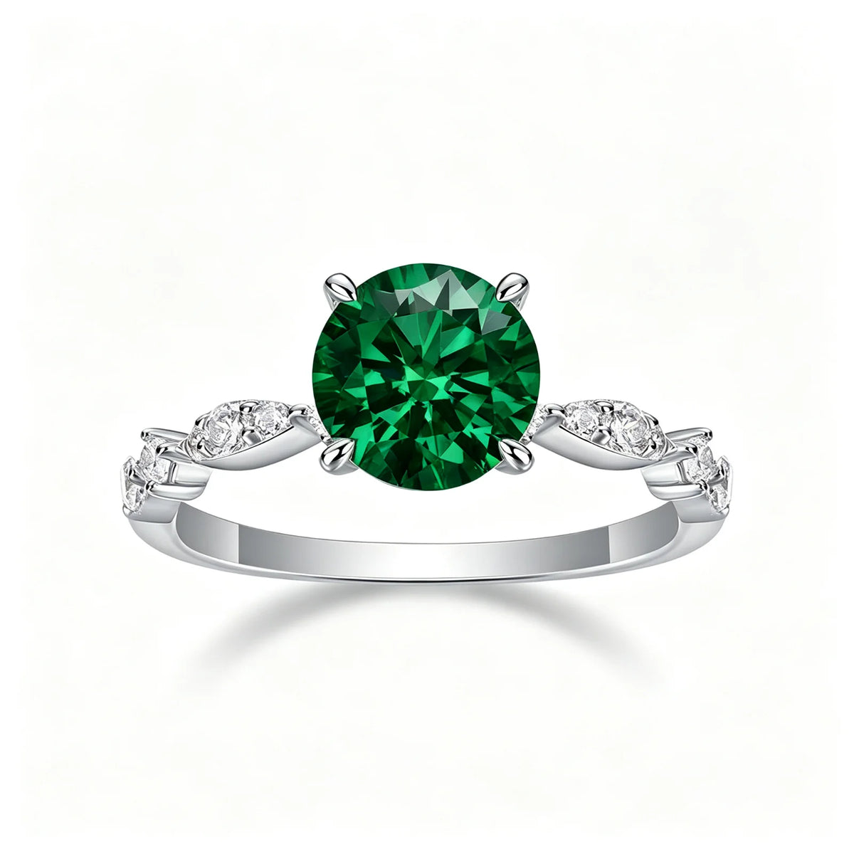 MUSHAN Custom Jewelry 2ct Lab Grown Gemstones Ruby Emerald Sapphire Rings Jewelry 925 Sterling Silver Women Ring