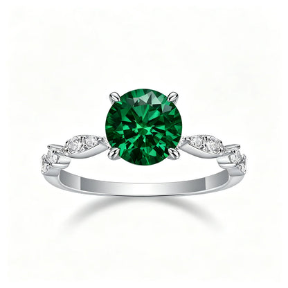 MUSHAN Custom Jewelry 2ct Lab Grown Gemstones Ruby Emerald Sapphire Rings Jewelry 925 Sterling Silver Women Ring