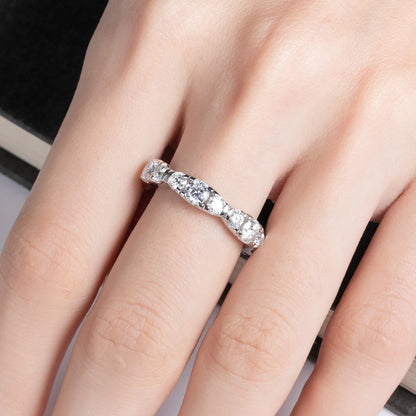 MUSHAN Luxury Jewelry 925 Sterling Silver Ring Band Women GRA Certificated Moissanite Diamond Emerald D Color Rings Fine Jewelry