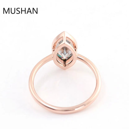 MUSHAN Luxury Custom 14K 18K Gold Rings Band Jewelry With Moissanite Diamond Lab Grown Gemstones Diamond Wedding Ring For Women