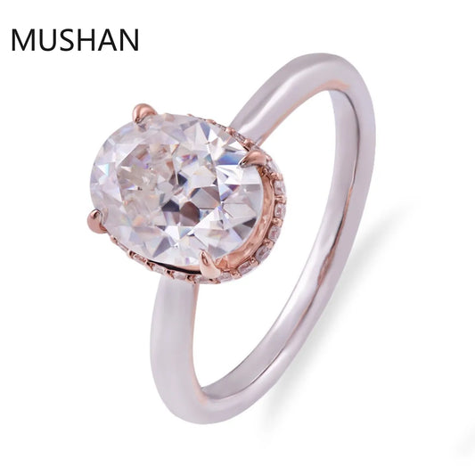 MUSHAN Luxury Custom 14K 18K Gold Rings Band Jewelry With Moissanite Diamond Lab Grown Gemstones Diamond Wedding Ring For Women