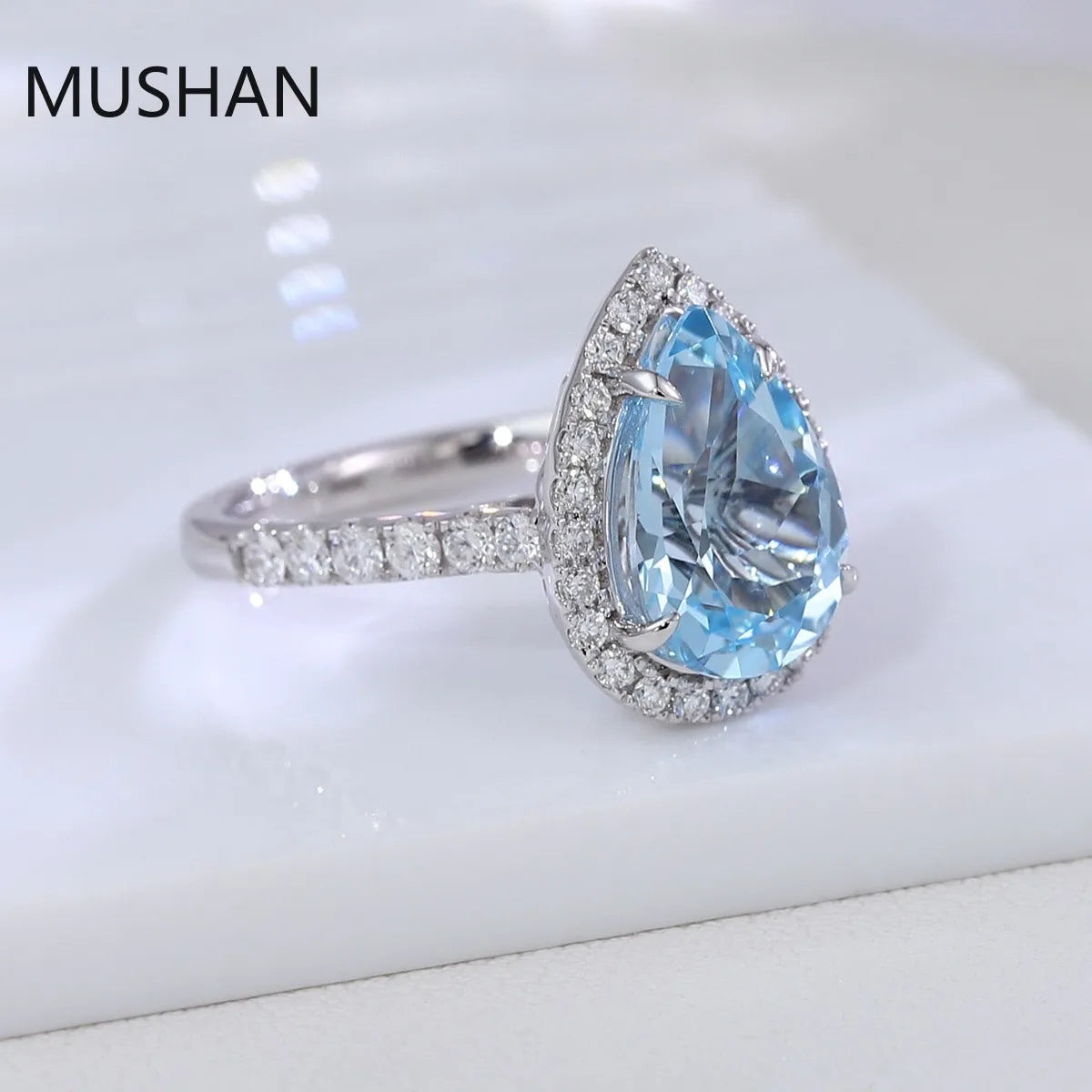 MUSHAN Luxury Custom 14K 18K Gold Rings Band Jewelry With Moissanite Diamond Lab Grown Gemstones Diamond Wedding Ring For Women