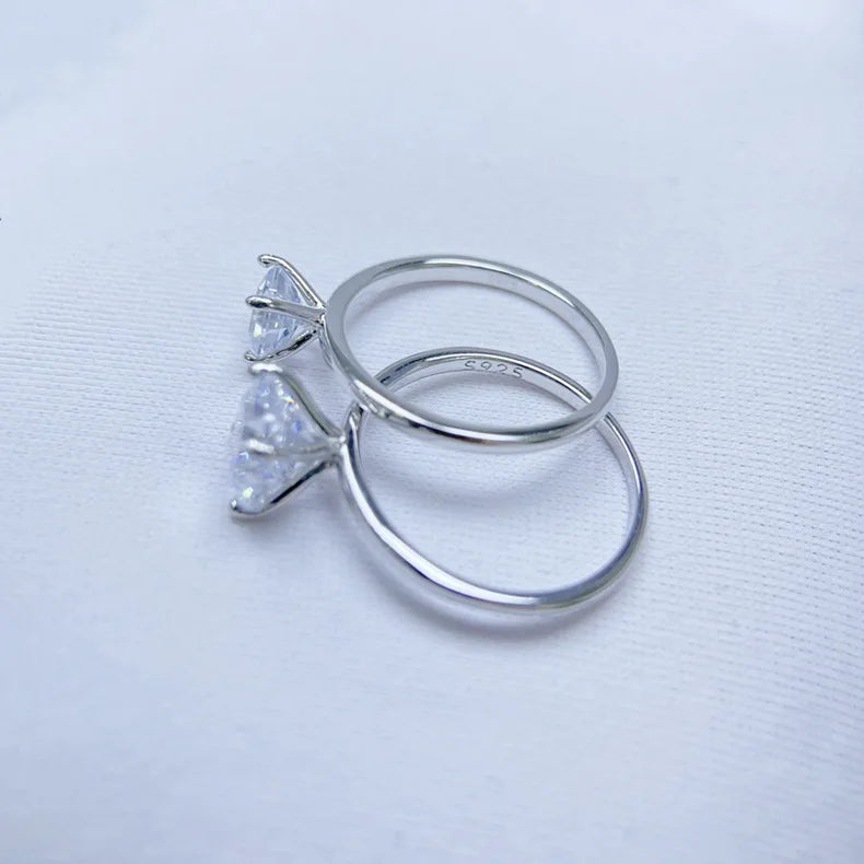 Anillo de compromiso de plata de ley 925 MuShan Jewelry, alianza de boda con diamante de alto carbono, estilo moderno para mujer, joyería fina