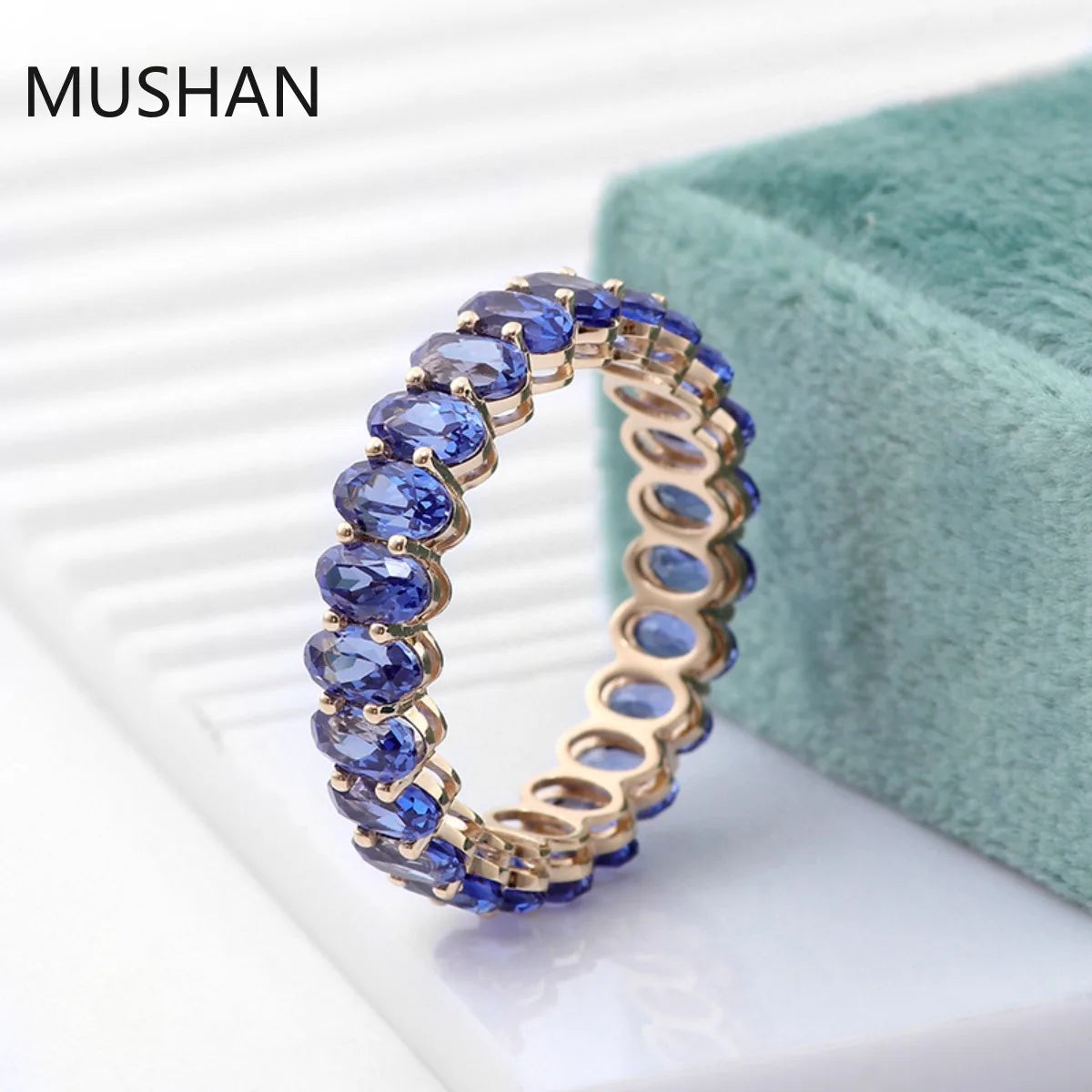 MUSHAN Luxury Custom 14K 18K Gold Rings Band Jewelry With Moissanite Diamond Lab Grown Gemstones Diamond Wedding Ring For Women
